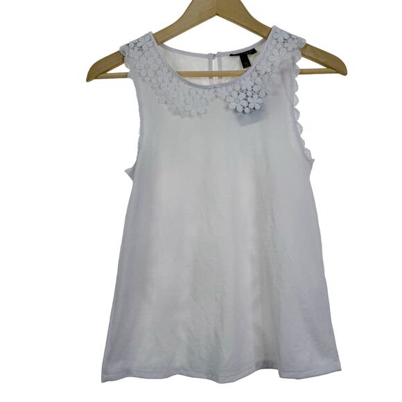 Topshop Lace Collar spring white top size 2 NWT - Picture 2 of 7